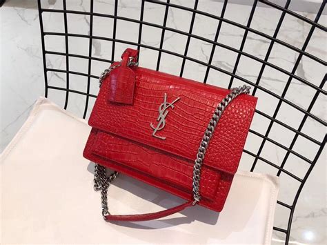 ysl shoulder bag crocodile|YSL croc embossed bag.